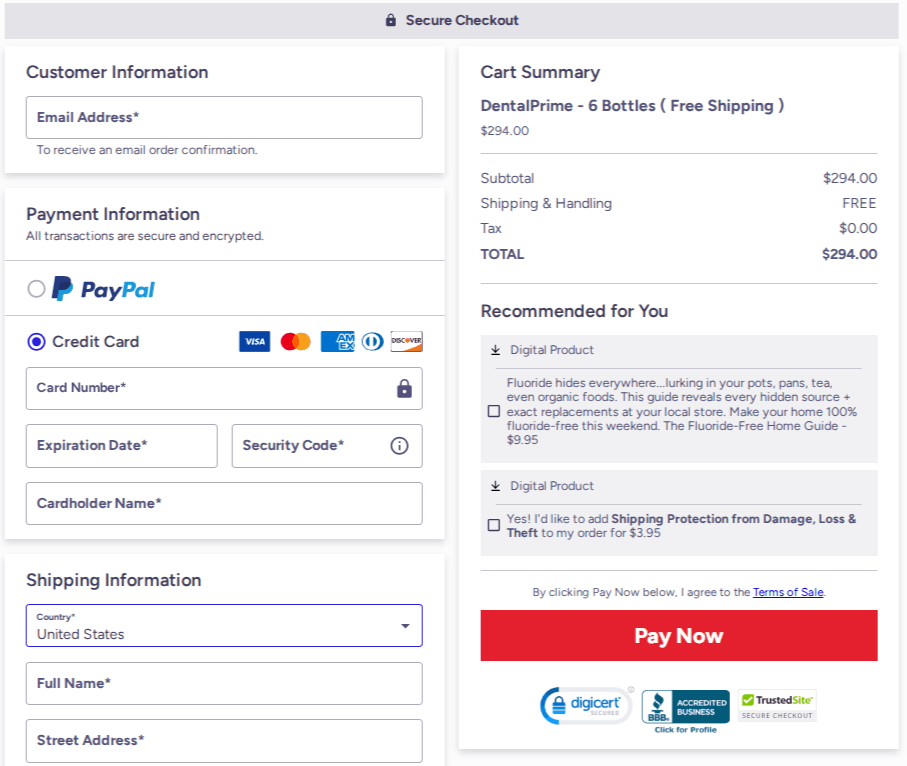 DentalPrime Checkout